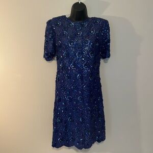 Eve’s Allure Dress Sequin Beaded Women M medium Vintage
